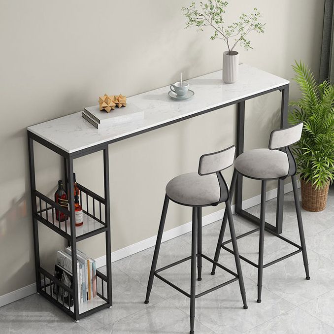 White Top Bar Table Traditional Luxury Rectangle Bar Table with Trestle Base Clearhalo 'Bar Furniture' 'Bar Tables' 'bar_tables' 'furn' 'furn_bar_tables' 'Furniture' 'furniture_bar_tables' 'Kitchen & Dining Furniture' 1200x1200_82551528-8fe5-41fd-8bd9-140631b92920