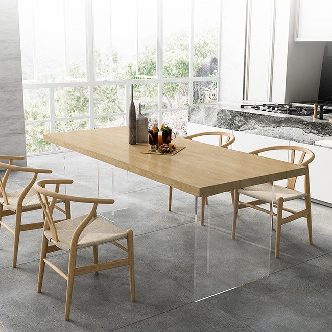 Massivholz Doppelpodesttisch Rechteck moderner Esszimmer Küchentisch