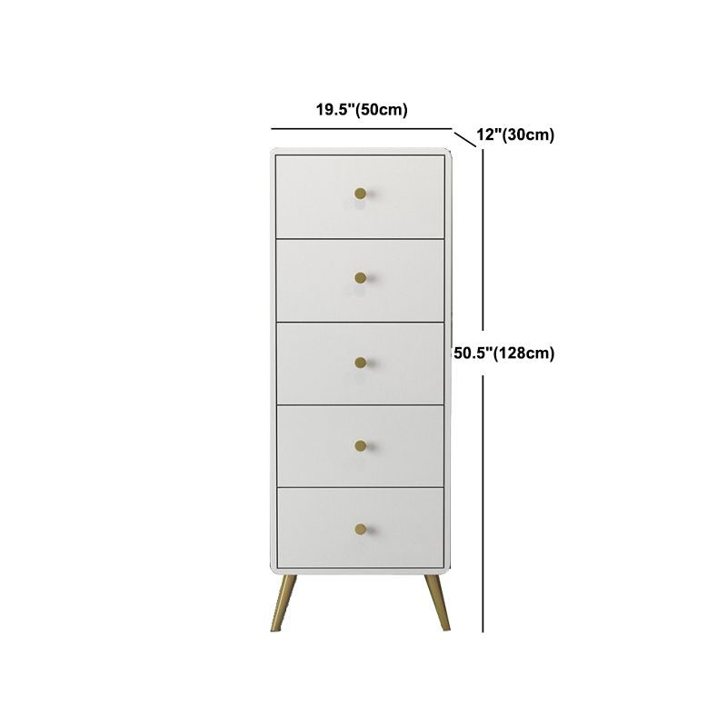 Contemporary Wooden Chest in White, Rectangle Accent Chest with Drawers