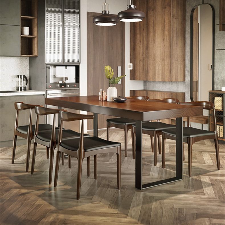 Modern 1/5/7 Pieces Dining Set Rectangle Pine Wood Dining Table for Kitchen Clearhalo 'Dining Room Sets' 'Dining Tables & Seating' 'dining_room_set' 'furn' 'furn_dining_room_set' 'Furniture' 'Kitchen & Dining Furniture' 1200x1200_825831b8-89f4-4248-81bc-7583c175e725