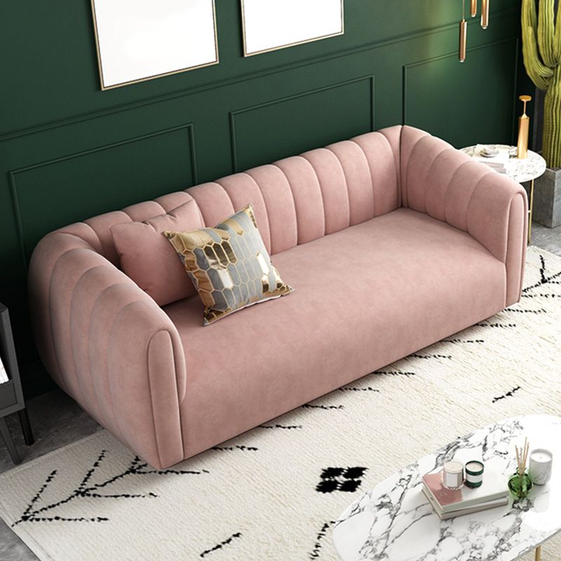 Nordic Sewn Pillow Back Sofa 31.5" High Velvet Tuxedo Arm Sofa Clearhalo 'furn' 'furn_sofas' 'Furniture' 'furniture_sofas' 'kitchen' 'kitchen_sofas' 'Living Room Furniture' 'Sofa' 'sofas' 1200x1200_82585d8d-bb25-47f9-8560-3a7e6ae03f65