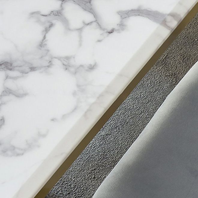 Tavolo da pranzo in marmo contemporaneo con sedie da pranzo in pelle 4/6