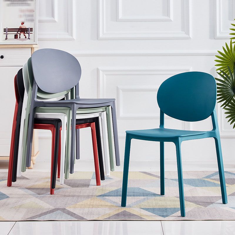 Contemporary Style Stackable Chair Kitchen Armless Chair with Plastic Legs Clearhalo 'Dining Chairs' 'Dining Tables & Seating' 'dining_chair' 'Furniture' 'furniture_dining_chair' 'Kitchen & Dining Furniture' 1200x1200_825b0fc0-9bfb-4e91-9228-8a7abbc60e33