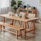 Solid Wood Furniture 1/4 Pieces Standard Height Dining Room Table Set