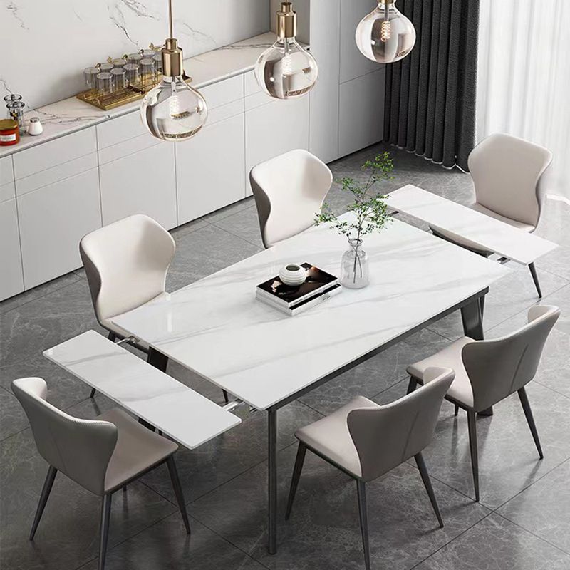Designer Style Sintered Stone Dining Set 1/2/5/7 Pieces Rectangle Dining Furniture Clearhalo 'Dining Room Sets' 'Dining Tables & Seating' 'dining_room_set' 'furn' 'furn_dining_room_set' 'Furniture' 'furniture_dining_room_set' 'Kitchen & Dining Furniture' 1200x1200_825e83bf-1a36-4e8b-9bd3-86157763e7c2