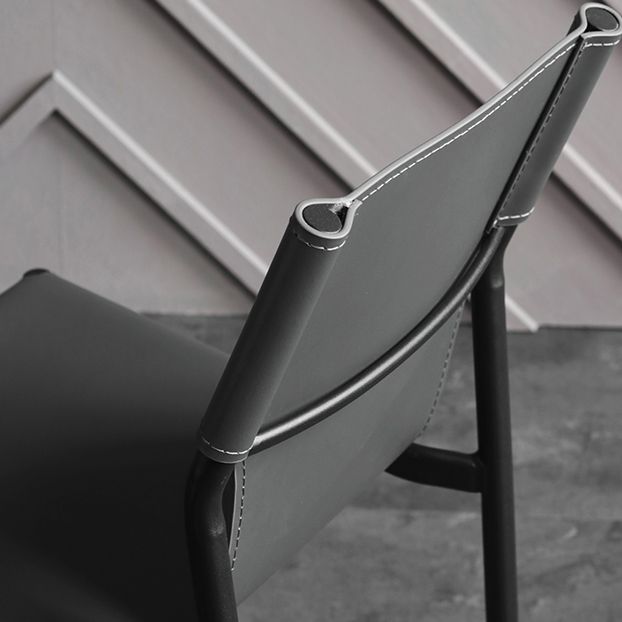 Industrial Leather Dining Room Chairs Armless Metal Dining Chairs for Restaurant Use Clearhalo ' kitchen&dining_furn' 'Dining Chairs' 'Dining Tables & Seating' 'dining_chair' 'furn' 'furn_dining_chair' 'Furniture' 'furniture_dining_chair' 'Kitchen & Dining Furniture' 'kitchen' 1200x1200_825fe034-4e13-4d90-a93b-cb5cc9e7d580