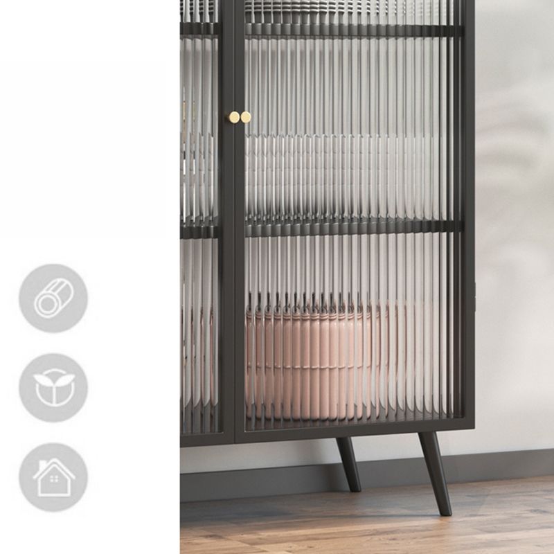 Curio Curio Curio Cabinet Metal Porte di vetro armadio con 2 porte per camera da letto