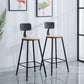 Industrial Round Counter Chair Wood and Metal Bar and Counter Stool with Footrest