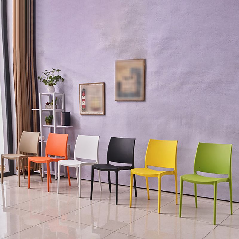 Scandinavian Armless Open Back Dining Side Chair Plastic Dining Side Chairs Clearhalo ' kitchen&dining_furn' 'Dining Chairs' 'Dining Tables & Seating' 'dining_chair' 'furn' 'furn_dining_chair' 'Furniture' 'furniture_dining_chair' 'Kitchen & Dining Furniture' 'kitchen' 1200x1200_82611fde-bc2e-4f78-87bb-ffc2a244d4a0