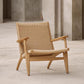 Solid Wood Frame Dining Arm Chair Indoor Arm Chair in Black and Natural