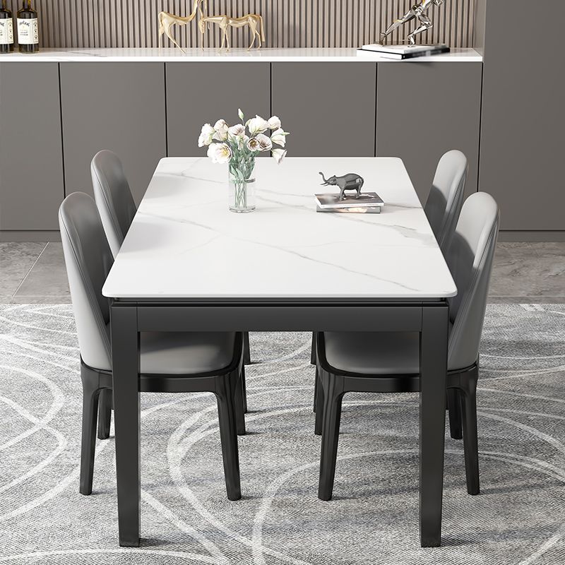 Medieval Modern Sintered Stone Dining Table Rectangle Indoor Table with 4 Legs Clearhalo 'Dining Tables & Seating' 'Dining Tables' 'dining_table' 'furn' 'furn_dining_table' 'Furniture' 'furniture_dining_table' 'Kitchen & Dining Furniture' 1200x1200_82628189-5f94-4277-9199-795d5aac463b