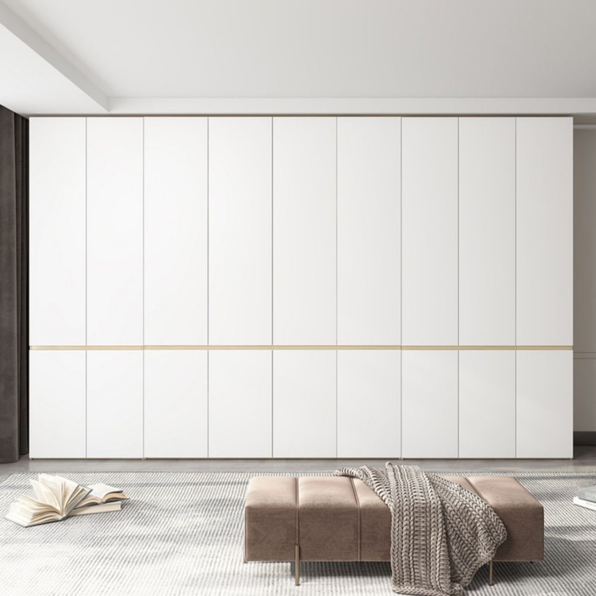 White Storage Cabinet with Drawer Contemporary Wardrobe Armoire