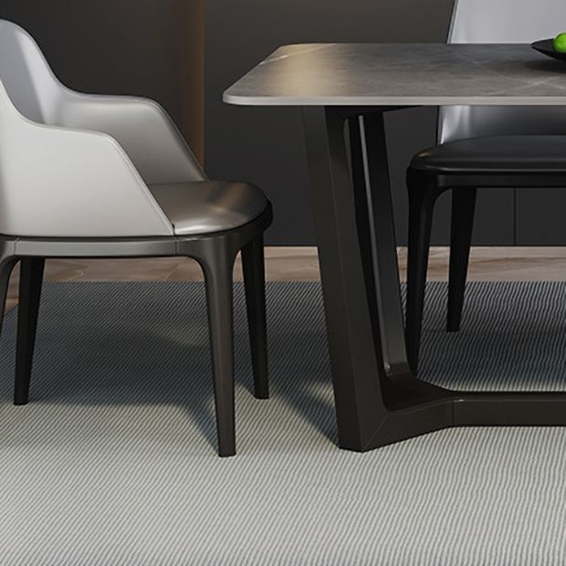 Modern 1/2/5/6/7 Pieces Dining Set Sintered Stone Dining Table with Leather Chairs Clearhalo 'Dining Room Sets' 'Dining Tables & Seating' 'dining_room_set' 'furn' 'furn_dining_room_set' 'Furniture' 'furniture_dining_room_set' 'Kitchen & Dining Furniture' 'kitchen&dining_furn' 'kitchen' 1200x1200_8263c849-c586-40c6-89b9-d21cd598c7ac