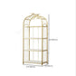 Glam Style Antique Finish Shelf Bookcase Metal Etagere Bookshelf with Shelves