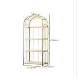 Glam Style Antique Finish Shelf Bookcase Metal Etagere Bookshelf with Shelves