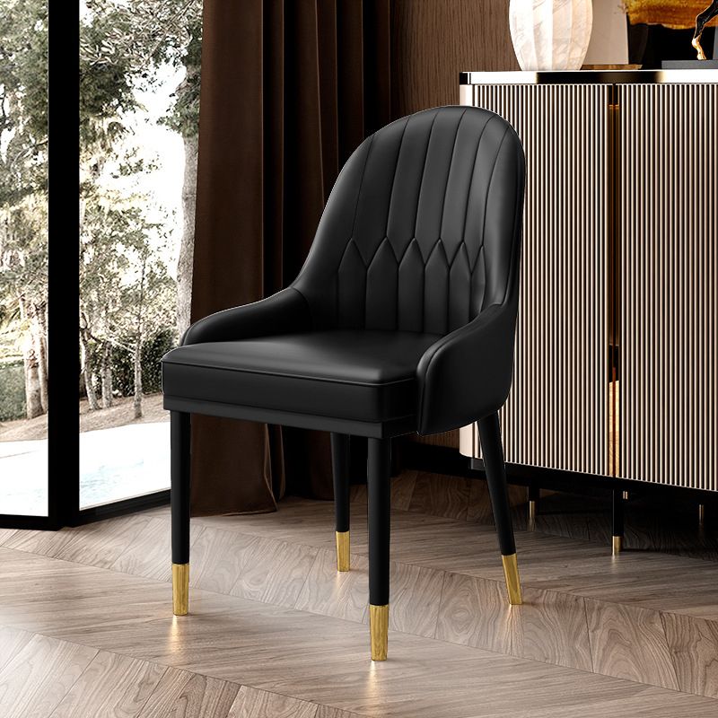 Glam Faux Leather Dining Chairs Metal Armless Dining Chair for Home Use Clearhalo 'Dining Chairs' 'Dining Tables & Seating' 'dining_chair' 'furn' 'furn_dining_chair' 'Furniture' 'furniture_dining_chair' 'Kitchen & Dining Furniture' 1200x1200_8263dc87-a057-44d1-9ae5-e15bc490ea3a