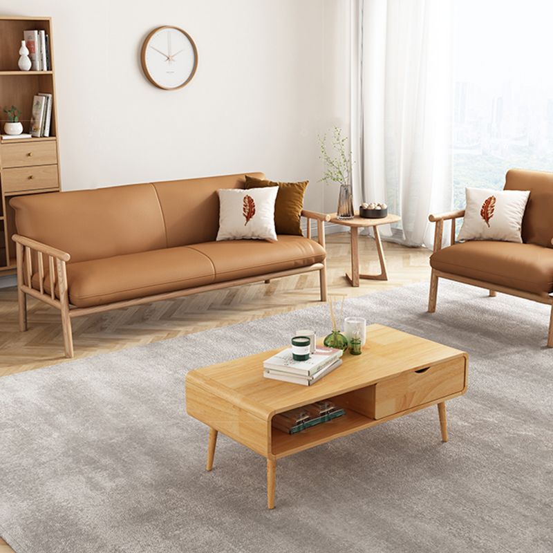 フェイクレザーソファ28.74 "d x 30.31" hリビングルーム用の正方形のアームソファ