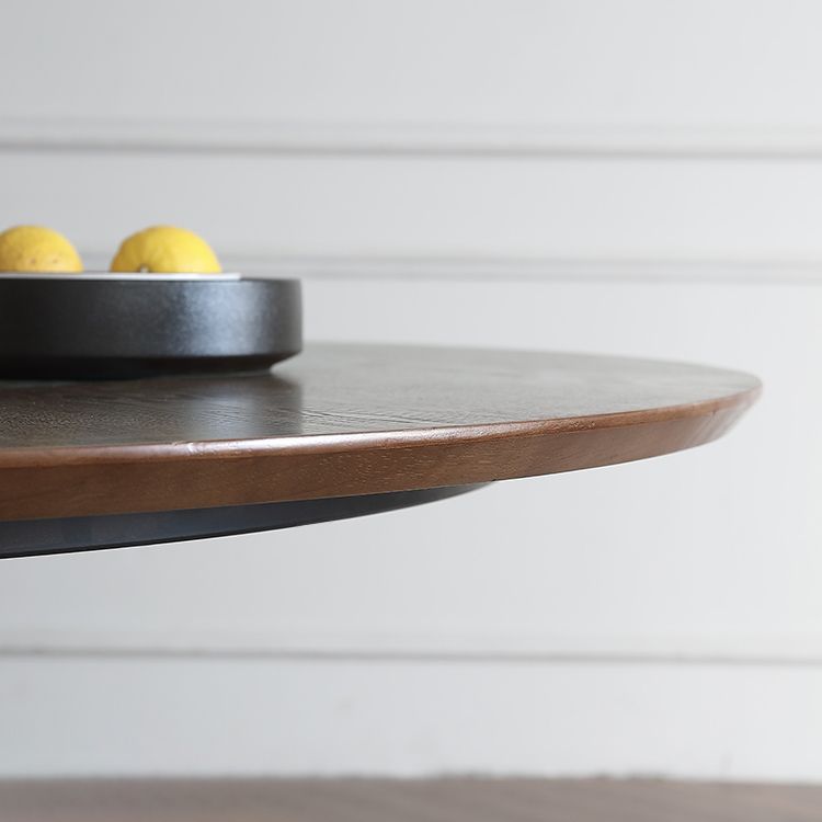 Mesa de comedor convertible moderna Mesa de pedestal de madera de ceniza marrón