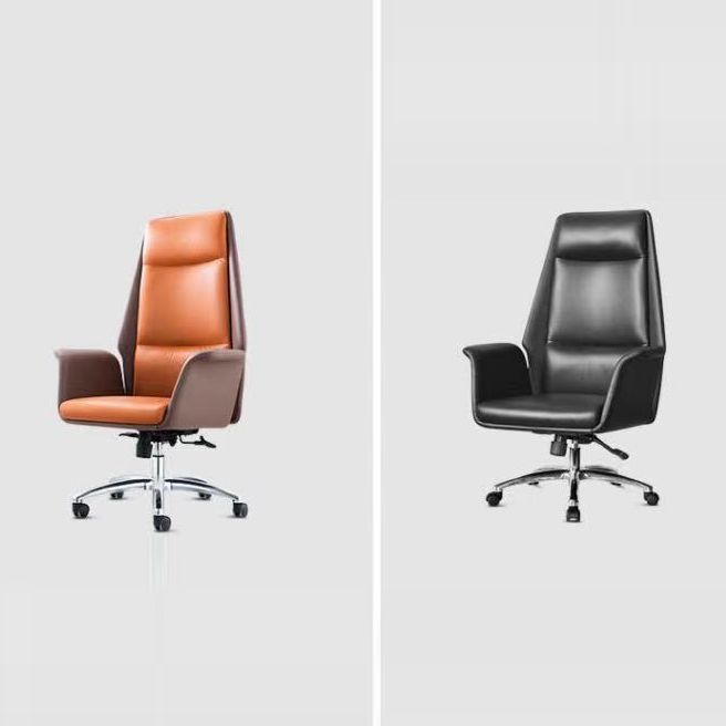 Contemporary Faux Leather Adjustable Chair Conference Swivel Chair Clearhalo 'furn' 'furn_office_chair' 'Furniture' 'Office Chairs' 'Office Furniture' 'office_chair' 1200x1200_8267ed61-3b84-431a-9c51-5a0488d9e360