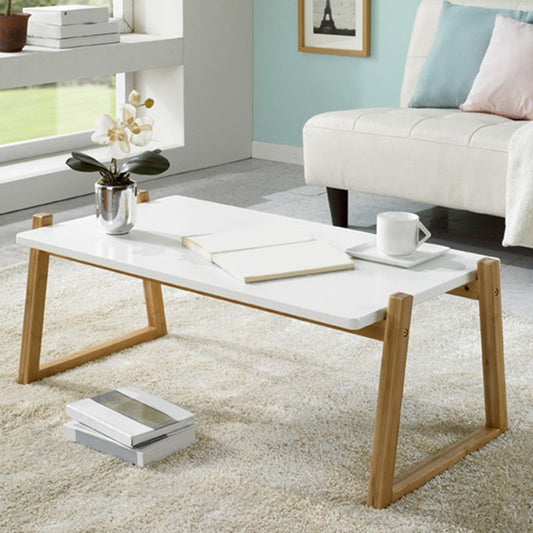Mesa de café de top rectángulo contemporánea mesa de acaricietos de madera