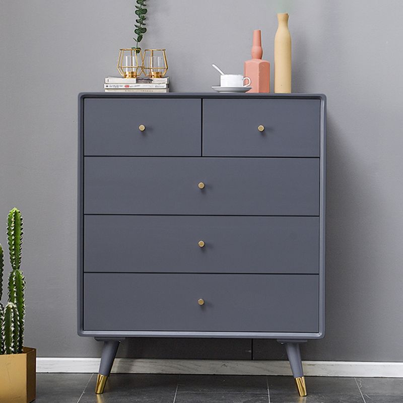 Solid Wood Accent Chest with 4/5/6/7 Drawers and Straight Legs