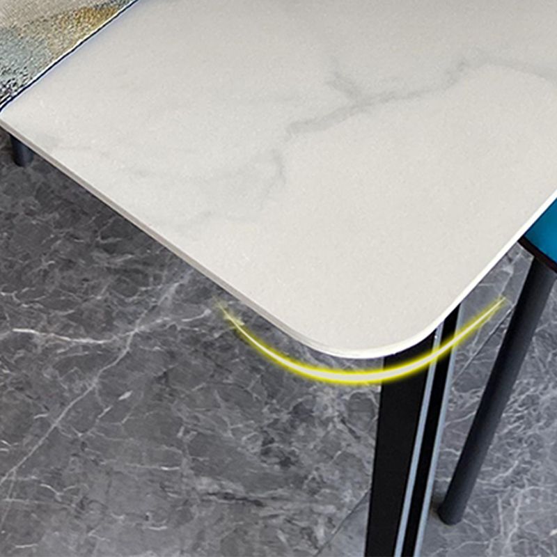 Industrial Sintered Stone Dining Table Rectangle Table with Wooden 4 Legs Clearhalo 'Dining Tables & Seating' 'Dining Tables' 'dining_table' 'furn' 'furn_dining_table' 'Furniture' 'Kitchen & Dining Furniture' 1200x1200_826ab6d9-45a2-41f3-9952-a0b85b0390d3