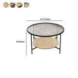 17,7 "H Tavolino moderno in vetro rotondo in acciaio 4 gambe tavolo da cocktail con scaffale