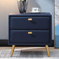 19'' Tall Glam Bedside Cabinet 2-Drawer Solid Wood Faux Leather Legs Included Nightstand Clearhalo 'Bedroom Furniture' 'furn' 'furn_night_stand' 'Furniture' 'night_stand' 'Nightstands' 1200x1200_826b6f59-3381-459c-90dc-9176dc7220c6