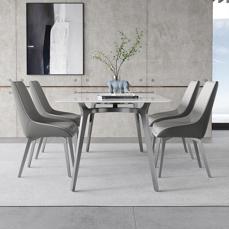 Luxury Sintered Stone Top Table Rectangle Table with 4 Legs for Restaurant Clearhalo ' dining_table' 'Dining Tables & Seating' 'Dining Tables' 'Furniture' 'furniture_dining_table' 'Kitchen & Dining Furniture' 'kitchen&dining_furn' 'kitchen' 'kitchen_dining_table' 1200x1200_826d6471-f394-4dac-b938-3c4ec18edb72