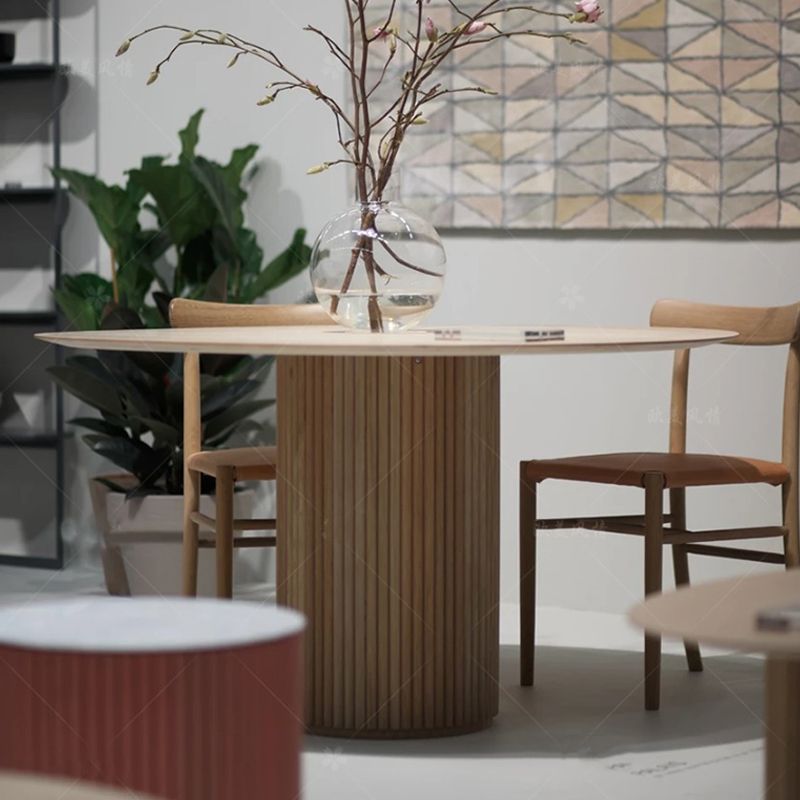 Round Pedestal Base Dining Table Modern Wood Table for Dining Room Clearhalo 'Dining Tables & Seating' 'Dining Tables' 'dining_table' 'furn' 'furn_dining_table' 'Furniture' 'Kitchen & Dining Furniture' 1200x1200_826d941c-ce33-4c87-9825-691155b9aa8f