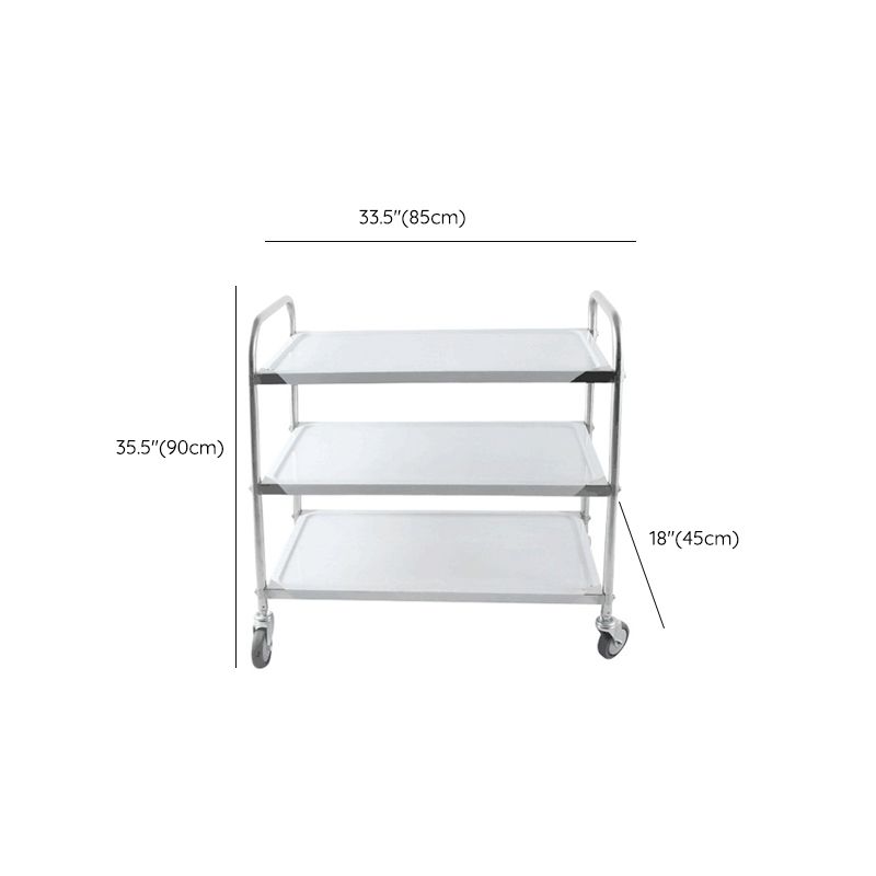 Modern Stainless Steel Prep Table Rectangular Rolling Prep Table for Dining Room