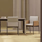 Matte Finish Hotel Dining Chair Contemporary Upholstered Solid Back Arm Chair