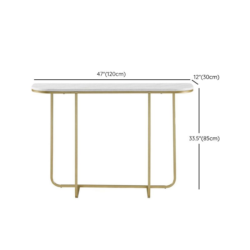 Mesa de consola de media luna de mármol Mesa de acento moderna de 1 estante para Hall