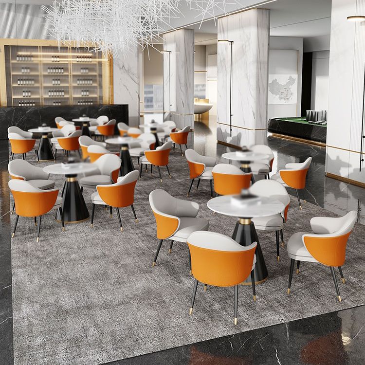 Contemporary 1/4/5 Pieces Dining Set Round Dining Room Table Set with Leather Chairs Clearhalo 'Dining Room Sets' 'Dining Tables & Seating' 'dining_room_set' 'furn' 'furn_dining_room_set' 'Furniture' 'furniture_dining_room_set' 'Kitchen & Dining Furniture' 'kitchen&dining_furn' 'kitchen' 1200x1200_826ed32c-6819-4bbd-8a28-91d5936e7757