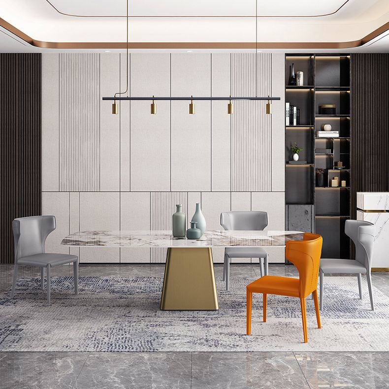 Glam Dinette Set for Dining Room 1/4/5 Pieces Glossy White Dining Table Set Clearhalo 'Dining Room Sets' 'Dining Tables & Seating' 'dining_room_set' 'furn' 'furn_dining_room_set' 'Furniture' 'Kitchen & Dining Furniture' 1200x1200_826f17f0-2d1e-4595-b962-44e60aa948bc