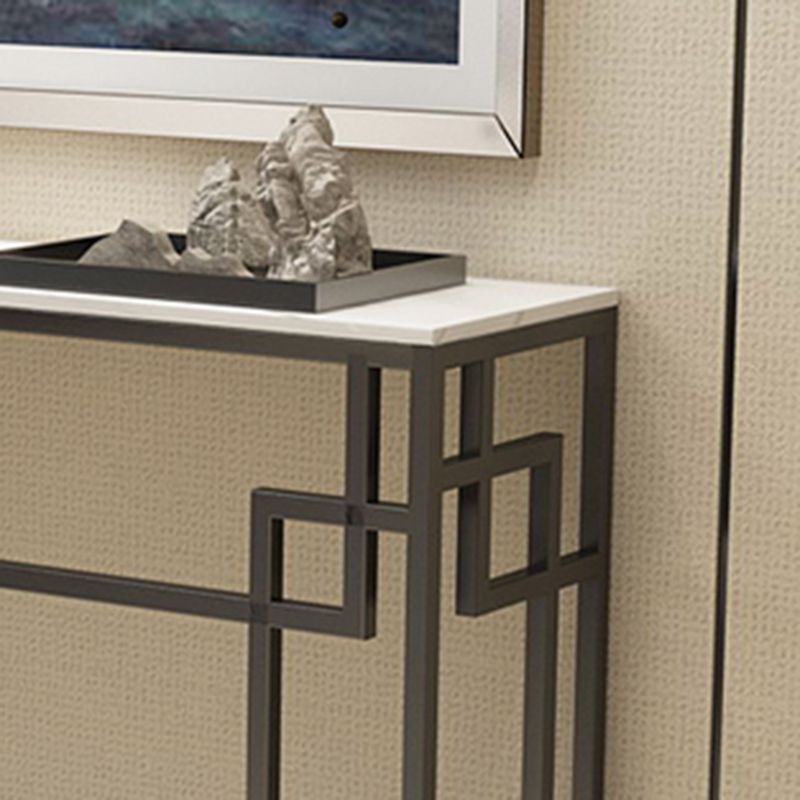 Modern Sofa Console Table Antique Finish Console Accent Table in Marble Clearhalo 'Console Tables' 'console_tables' 'Entry & Mudroom Furniture' 'furn' 'furn_console_tables' 'Furniture' 1200x1200_8270417e-27e9-4031-a6c8-74a05e08a800