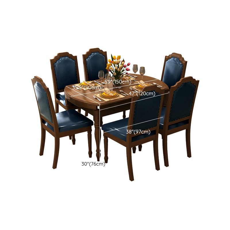 Ensemble table et chaises de salle à manger 7 pièces, ensemble de table et chaises en bois massif