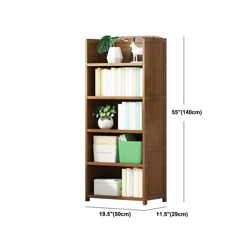 Modern Bamboo Shelf Bookcase Brown Closed Back Book Shelf for Study Room Clearhalo 'Bookcases' 'furn' 'furn_bookcases' 'Furniture' 'Office Furniture' 1200x1200_8271dddd-6e3e-4bff-9225-2ece6973e67d