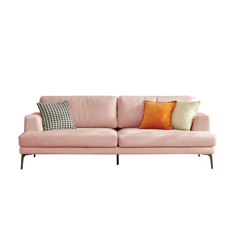 Stain-Resistant Faux Leather Loveseat Recessed Arm Sofa with Metal Legs Clearhalo 'furn' 'furn_sofas' 'Furniture' 'furniture_sofas' 'Living Room Furniture' 'Sofa' 'sofas' 1200x1200_827295ef-7c04-446a-982b-fe2ed3ddd05f