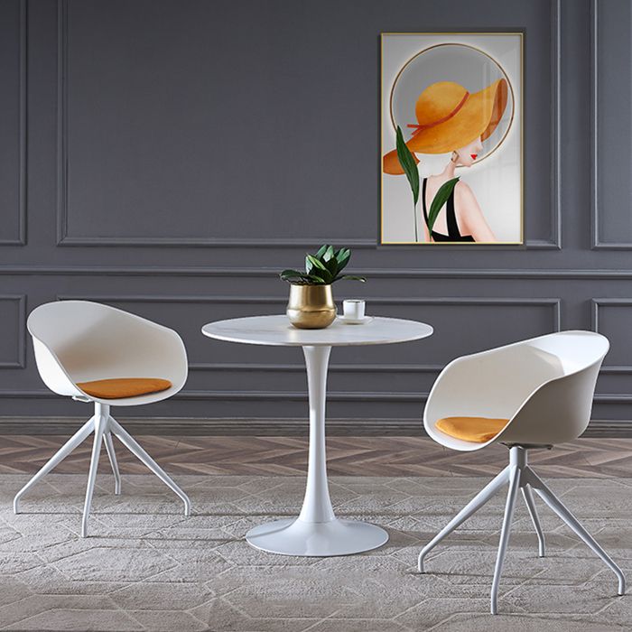 Round Sintered Stone White Dining Table Minimalist Tulip Base Table for Dining Room Clearhalo ' dining_table' 'Dining Tables & Seating' 'Dining Tables' 'furn' 'furn_dining_table' 'Furniture' 'furniture_dining_table' 'Kitchen & Dining Furniture' 'kitchen&dining_furn' 'kitchen' 'kitchen_dining_table' 1200x1200_8273537a-1d45-45bf-b6a5-1fe1a8b56e30