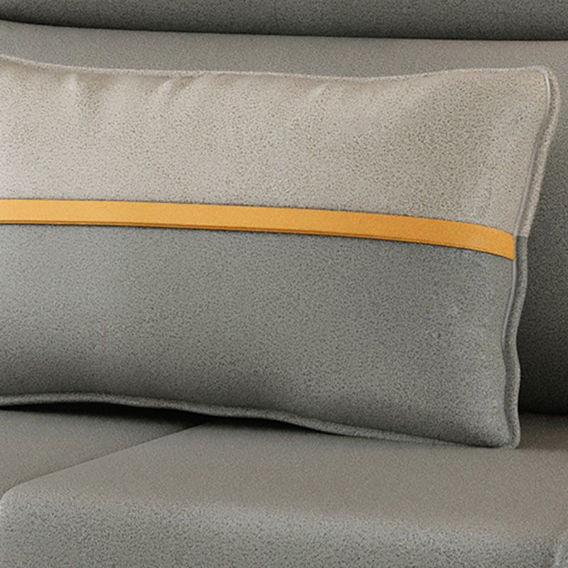 Divano regolabile del divano in fico in pelle cucitura cullata divano posteriore in grigio