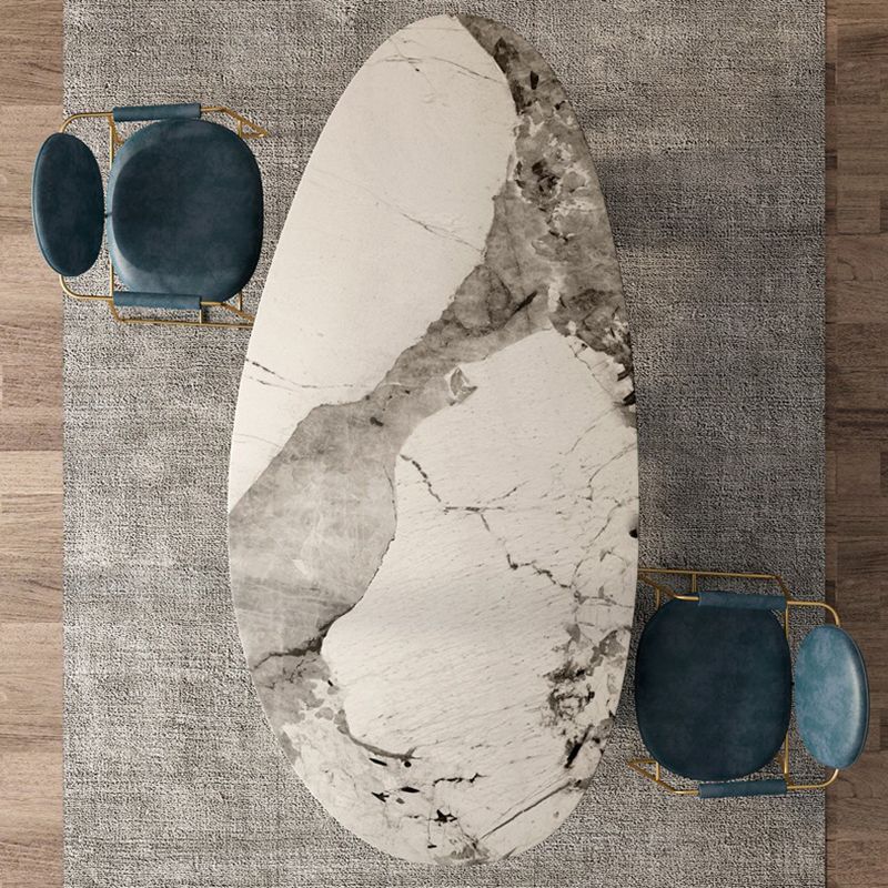 Metal Traditional Luxury Oval Indoor Table Sintered Stone Table for Kitchen and Dining Room Clearhalo ' dining_table' 'Dining Tables & Seating' 'Dining Tables' 'furn' 'furn_dining_table' 'Furniture' 'furniture_dining_table' 'Kitchen & Dining Furniture' 'kitchen&dining_furn' 'kitchen' 'kitchen_dining_table' 1200x1200_8276e2f0-c86a-4e5a-9eba-d97e6b52a5d1