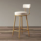 Glam Style Bar-stool with Iron Legs Footrest Low Back Round Seat for Kitchen Bar Clearhalo 'Bar Furniture' 'Bar Stools' 'bar_stools' 'furn' 'furn_bar_stools' 'furniture_bar_stools' 'Kitchen & Dining Furniture' 'kitchen&dining_furn' 'kitchen' 'kitchen_furn' Furniture' 1200x1200_827718cf-d70a-4655-8bd9-99097ecc739a