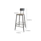 Contemporary Bar Stools Low Back Dining Stools with Black Metal Base