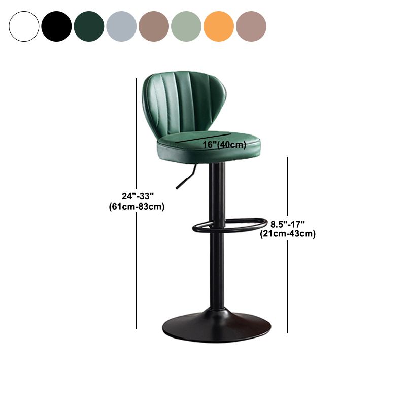 Scandinavian Metal Barstool Fabric Cushion Upholstered Counter Stool with Black Base