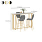 Barkruktafel met stenen blad Glam-stijl pubtafel met metalen poot