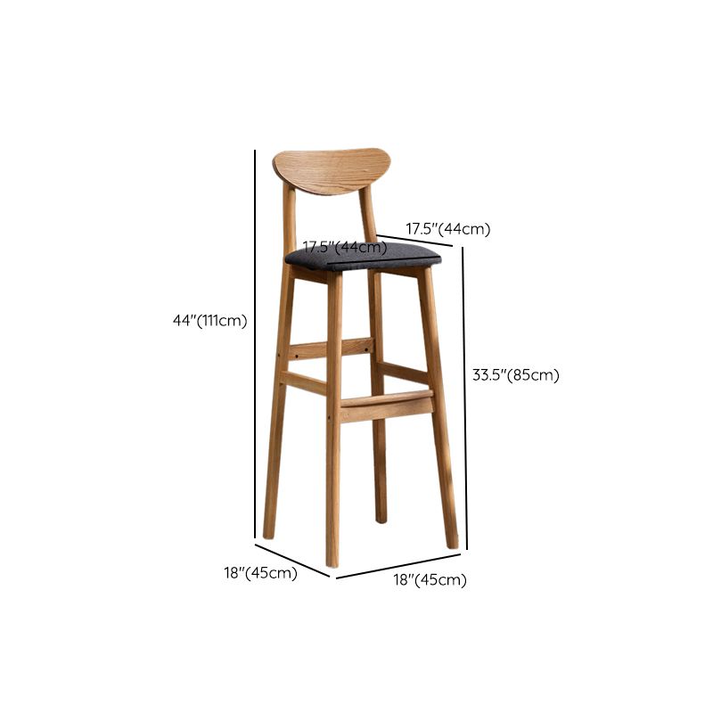Modern Rubberwood Indoor Bar Stools Natural Finish with Backrest Clearhalo 'Bar Furniture' 'Bar Stools' 'bar_stools' 'furn' 'furn_bar_stools' 'Furniture' 'Kitchen & Dining Furniture' 1200x1200_82790518-b0ae-4e5c-8037-c9a25b2d9982