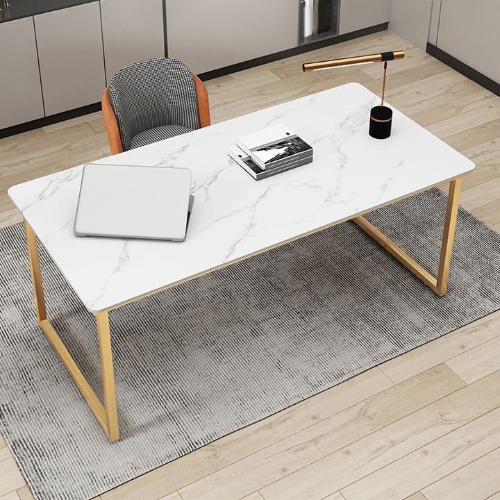 Glam Office Desk antieke afwerking rechthoekige computerbureau met metalen benen