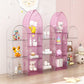 Acrylic Closed Back Bookshelf Standard Glam Bookcase with Shelves
