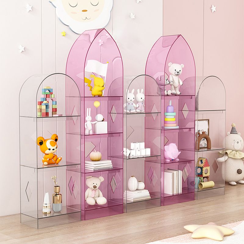 Acrylic Closed Back Bookshelf Standard Glam Bookcase with Shelves